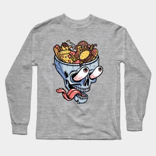 lots of food on top of the skull Long Sleeve T-Shirt